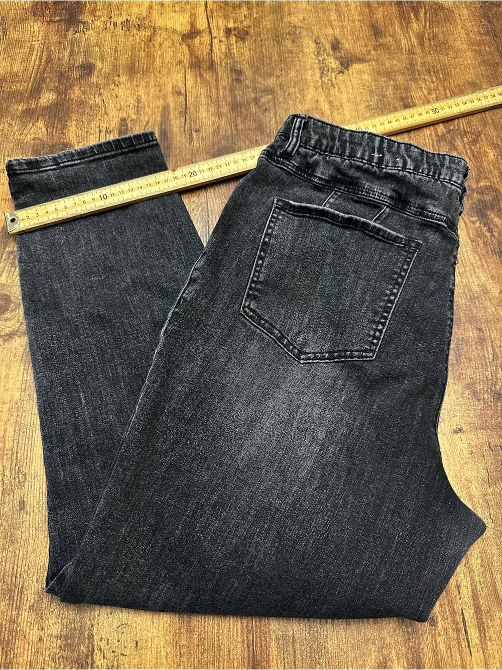 Tribal Men's Black Washed Slim Straight Jeans